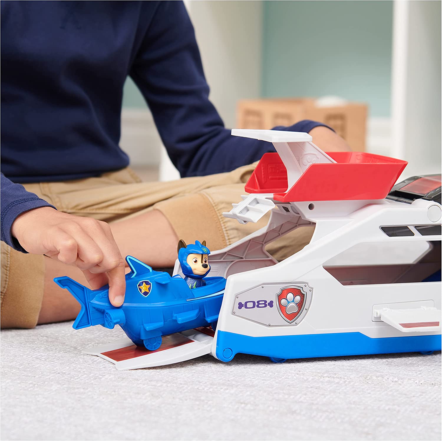 Paw Patrol Vehículo Ballena Lanzador Con Figura