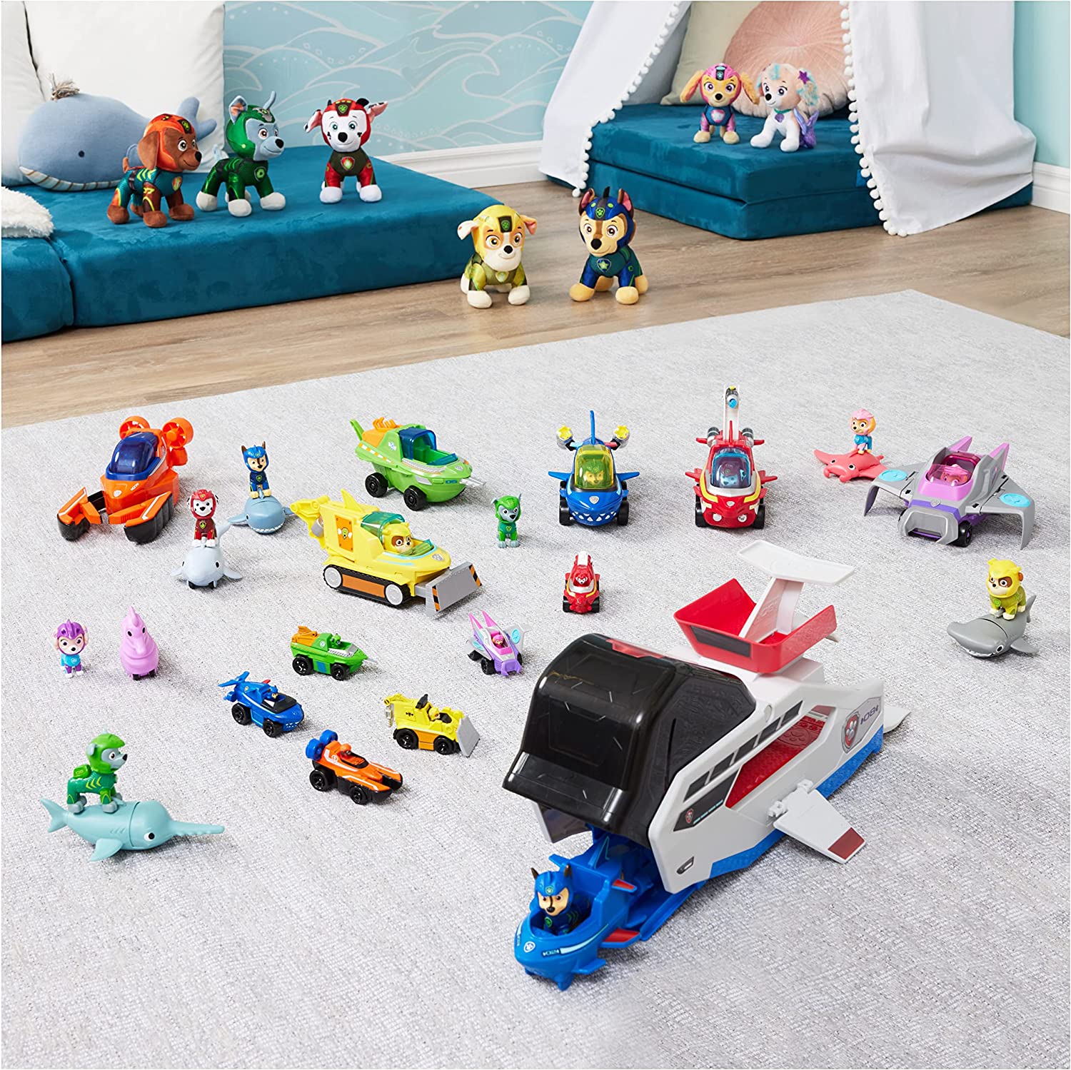 Paw Patrol Vehículo Ballena Lanzador Con Figura