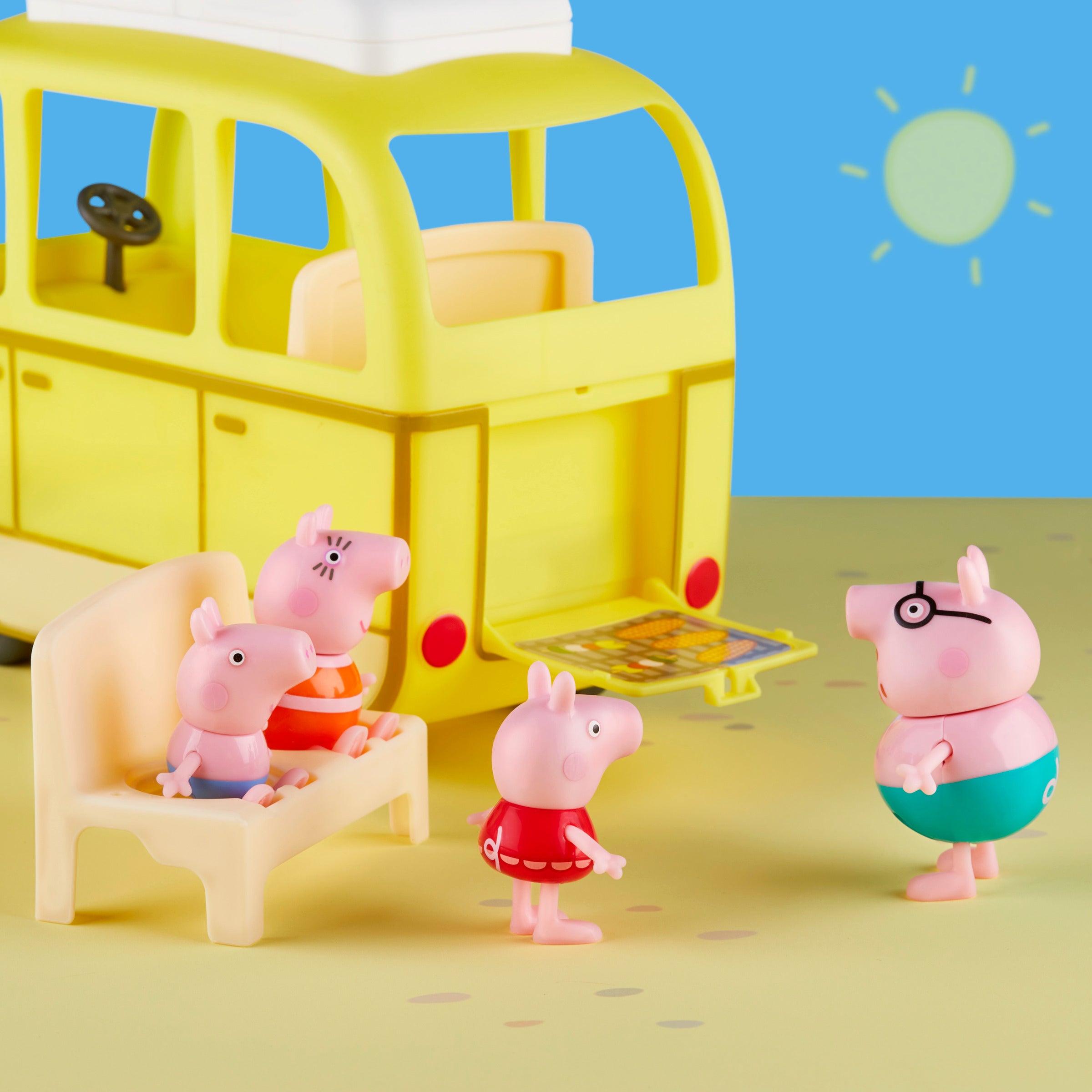 Peppa Pig Minivan Autocaravana Con 10 Piezas