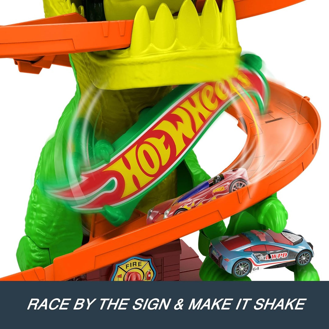 Pista Hot Wheels City Trex Batalla De Fuego