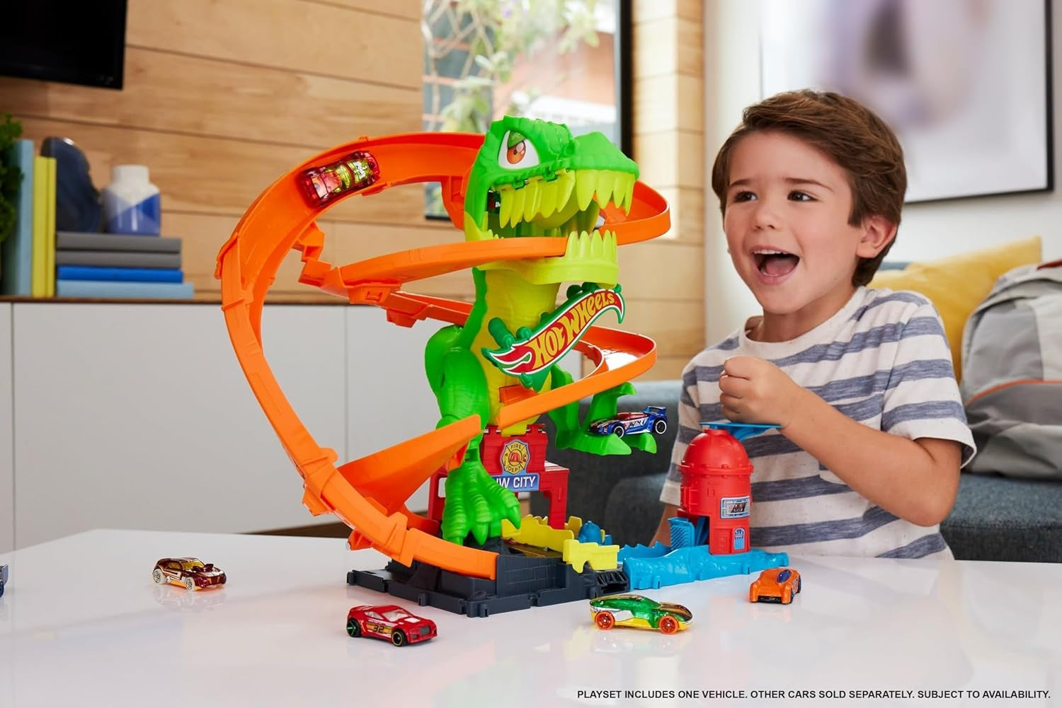 Pista Hot Wheels City Trex Batalla De Fuego