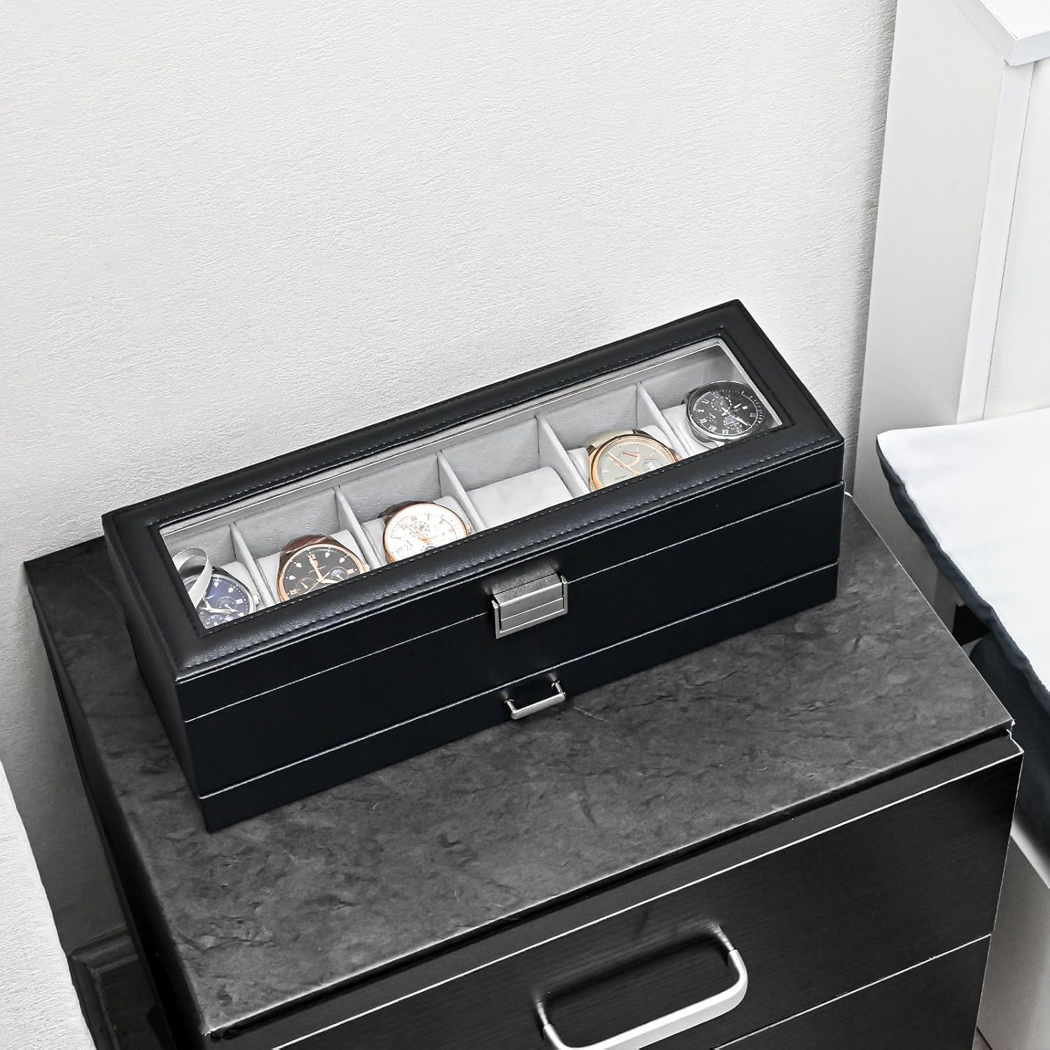 Caja Organizadora De Relojes Para Hombres