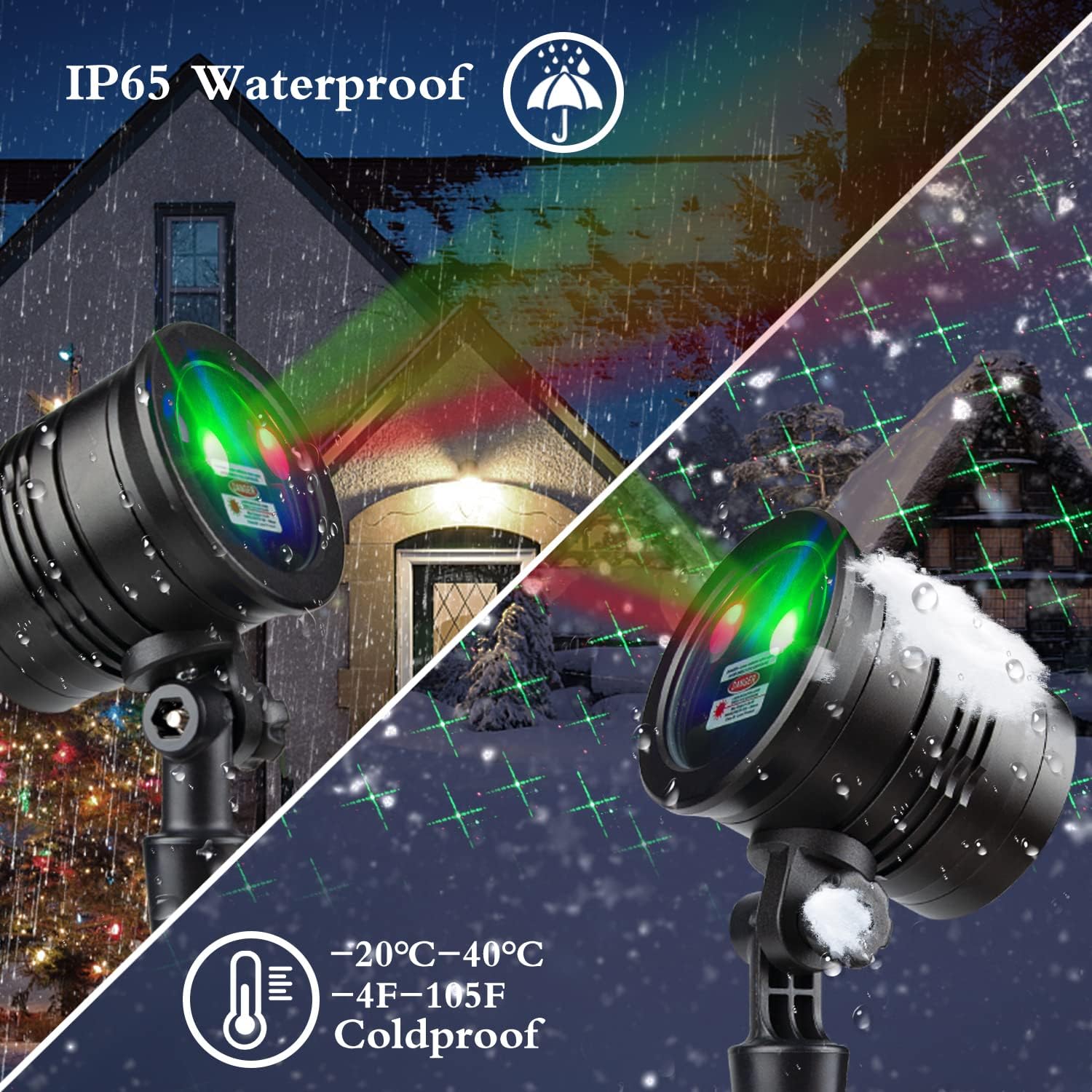 Luces Láser Led Navidad Impermeable Con Control