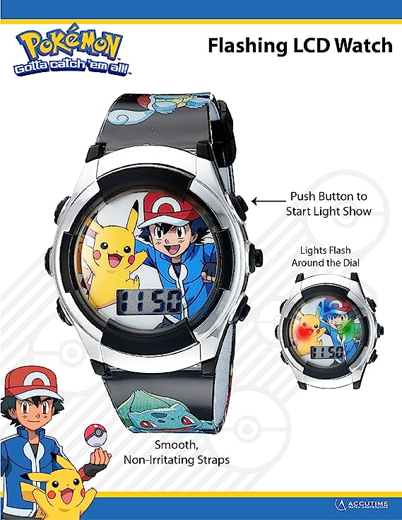 Reloj Diseño Pokemon Digital Con Pantalla Lcd
