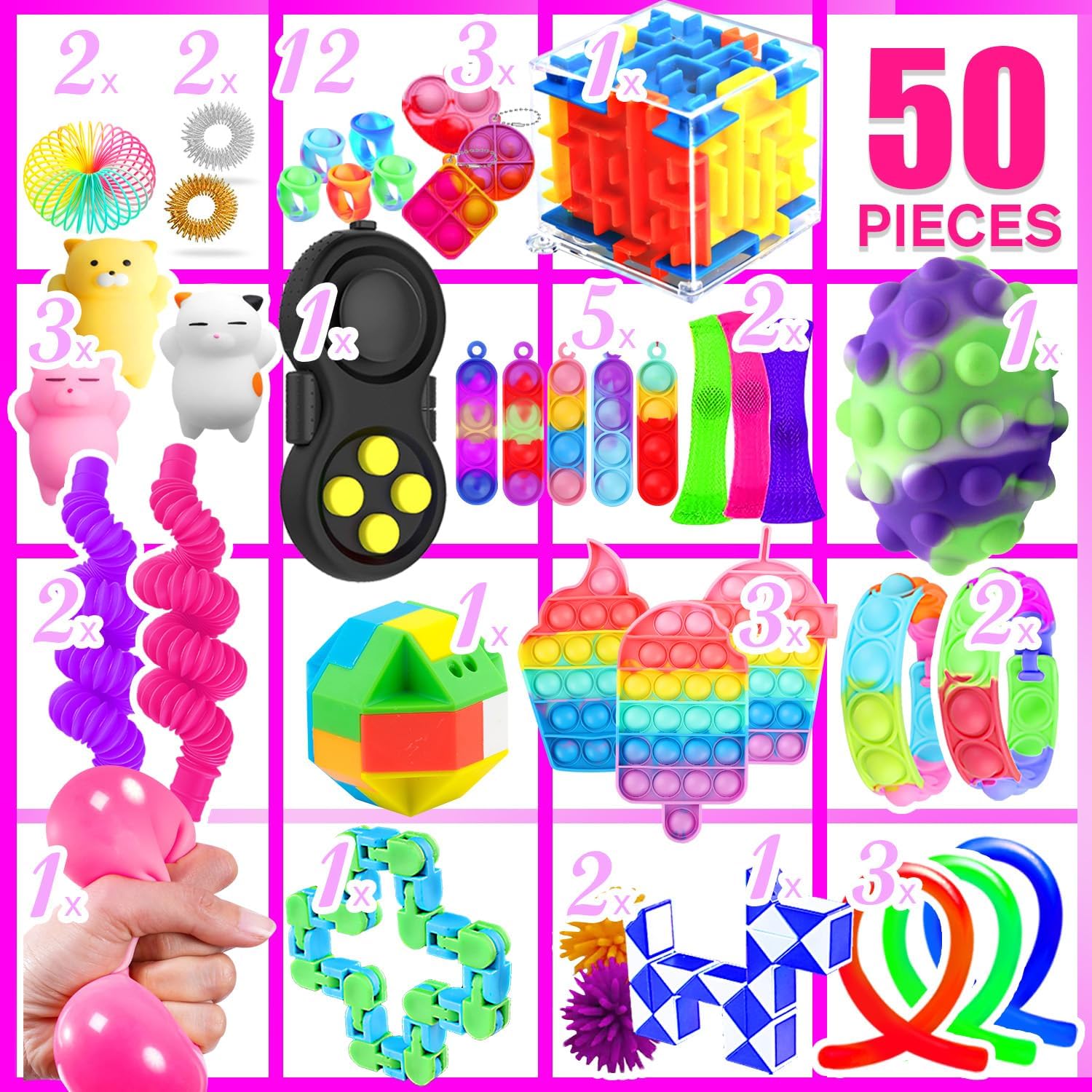 Set Infantil juego Sensorial Anti Estres 50 piezas