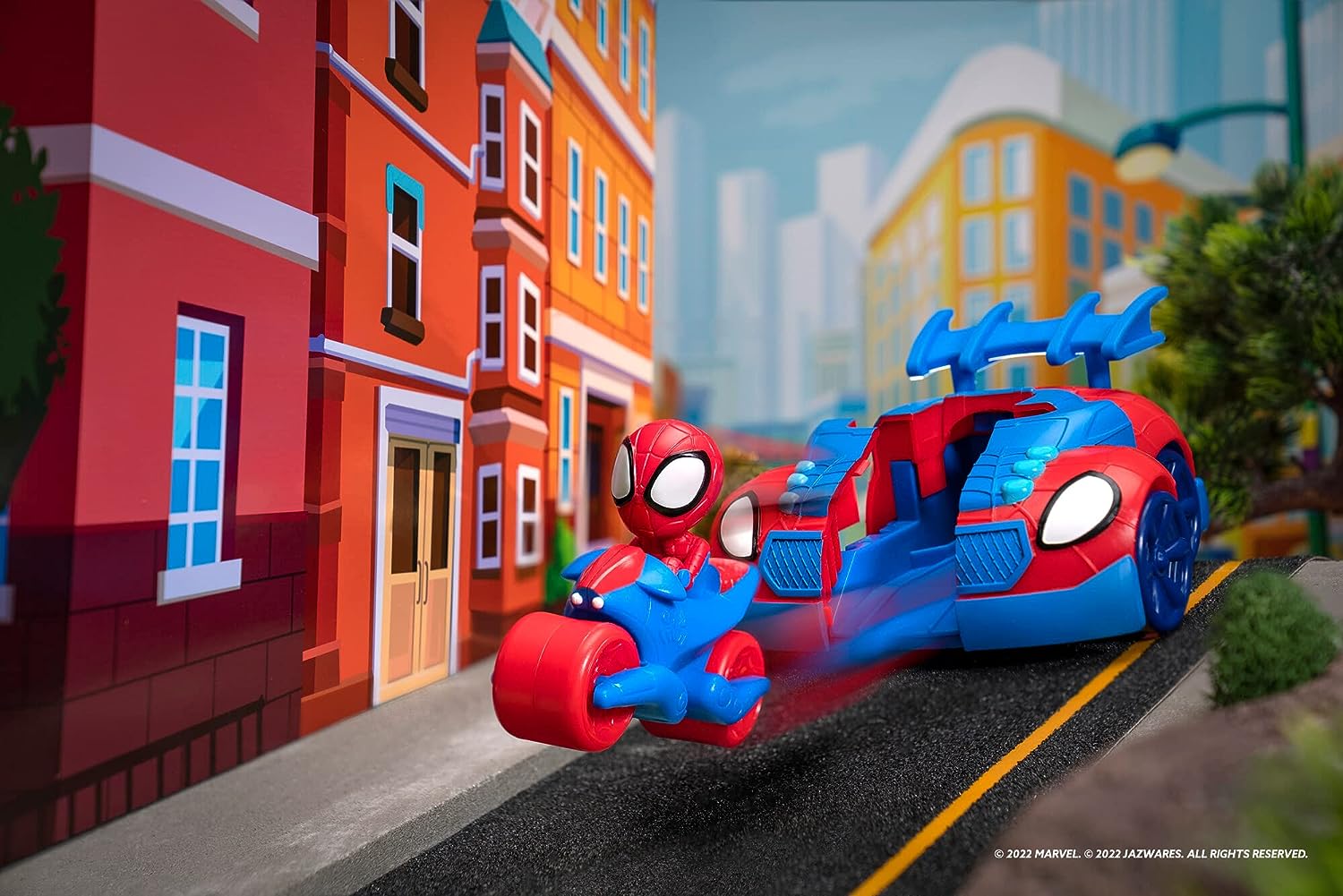Spidey Auto Moto Y Figura 3en 1 Marvel Original