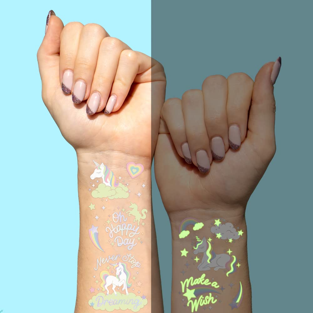 Sorpresitas Unicornios y Dinosaurios Fluo Tatuajes Brillantes
