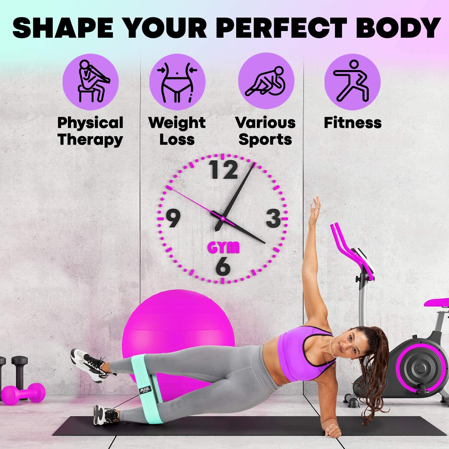 Set Bandas de Ejercicio para Piernas y Glúteos Tela Elástica Gruesa