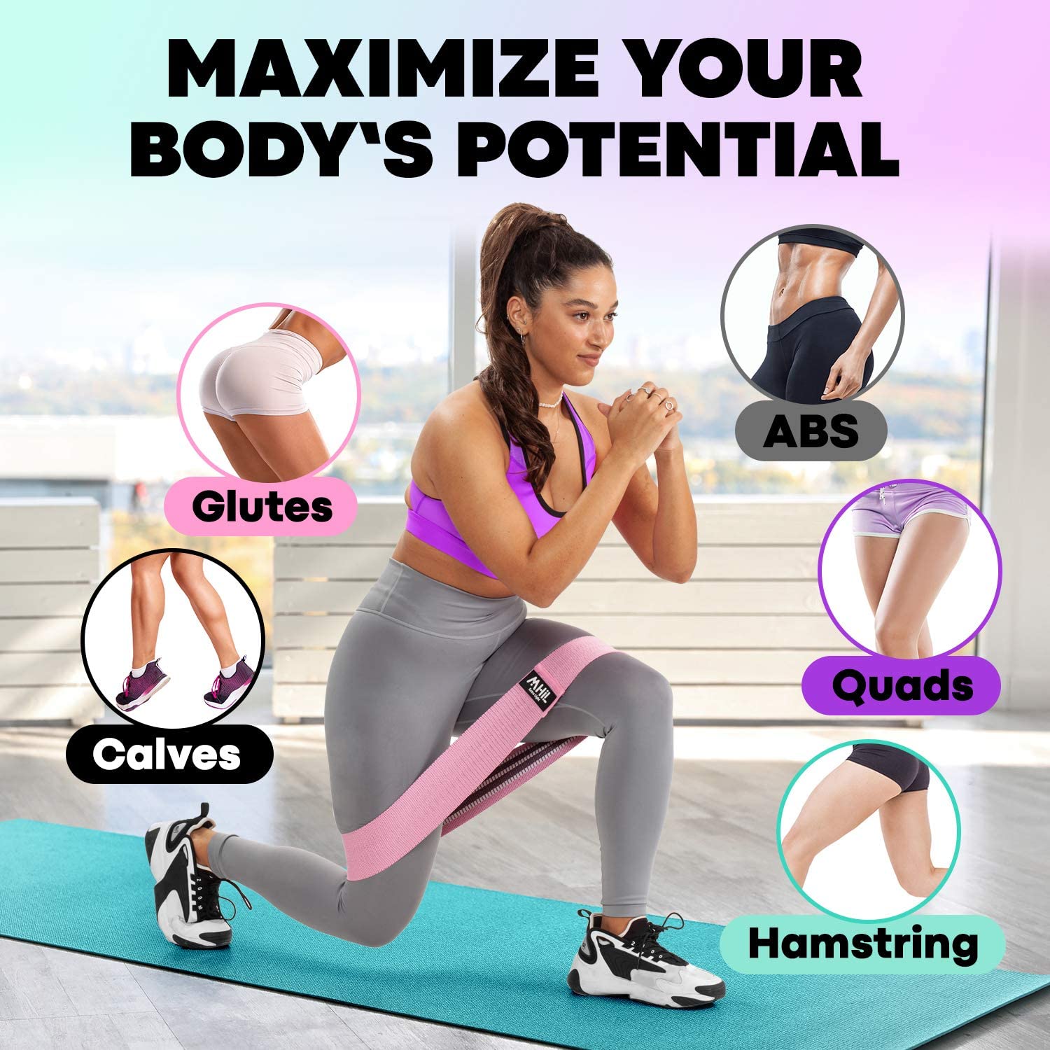 Set Bandas de Ejercicio para Piernas y Glúteos Tela Elástica Gruesa
