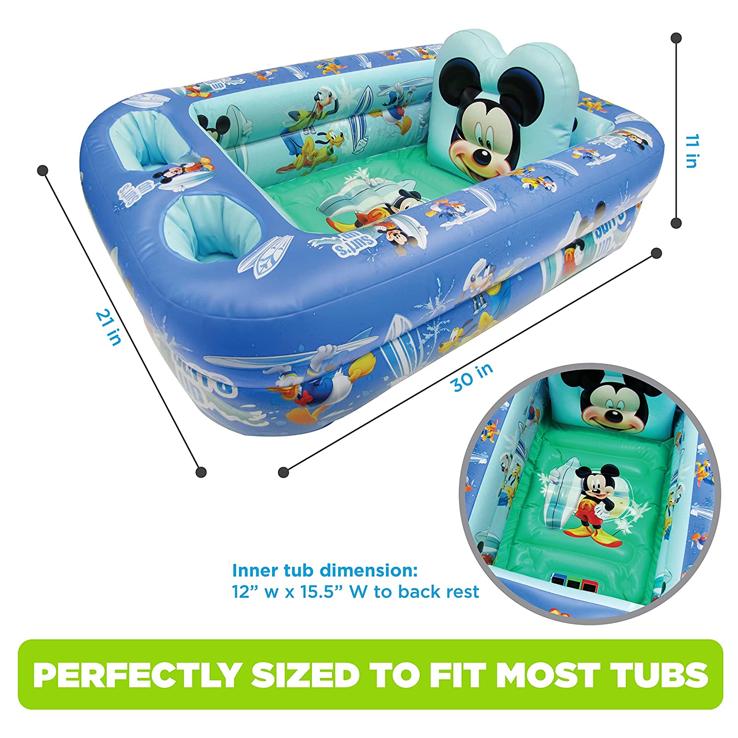 Bañera Inflable Para Bebé Con Soporte Acolchado