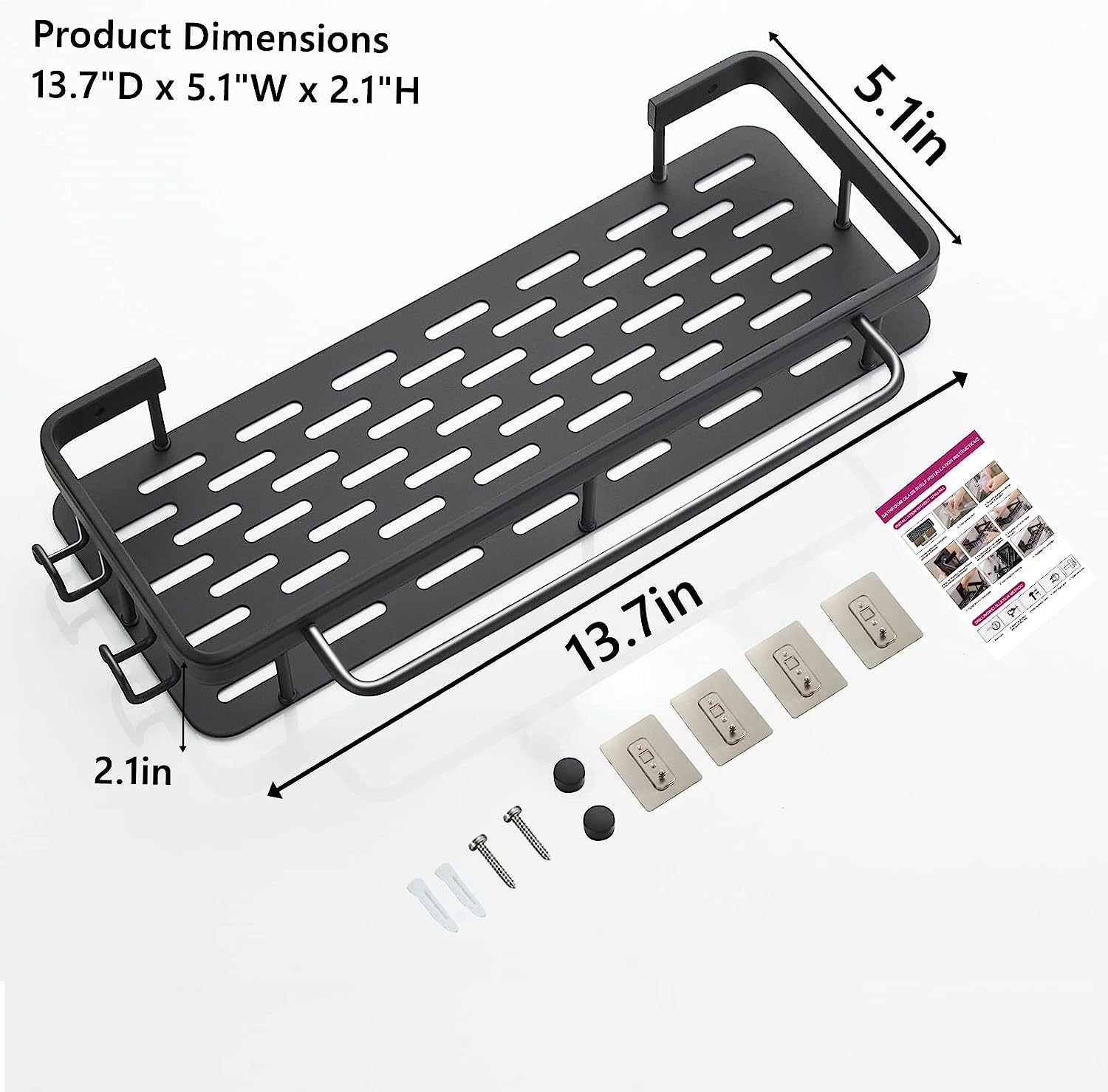 Organizador De Ducha Adhesivo Estante 35 Cm