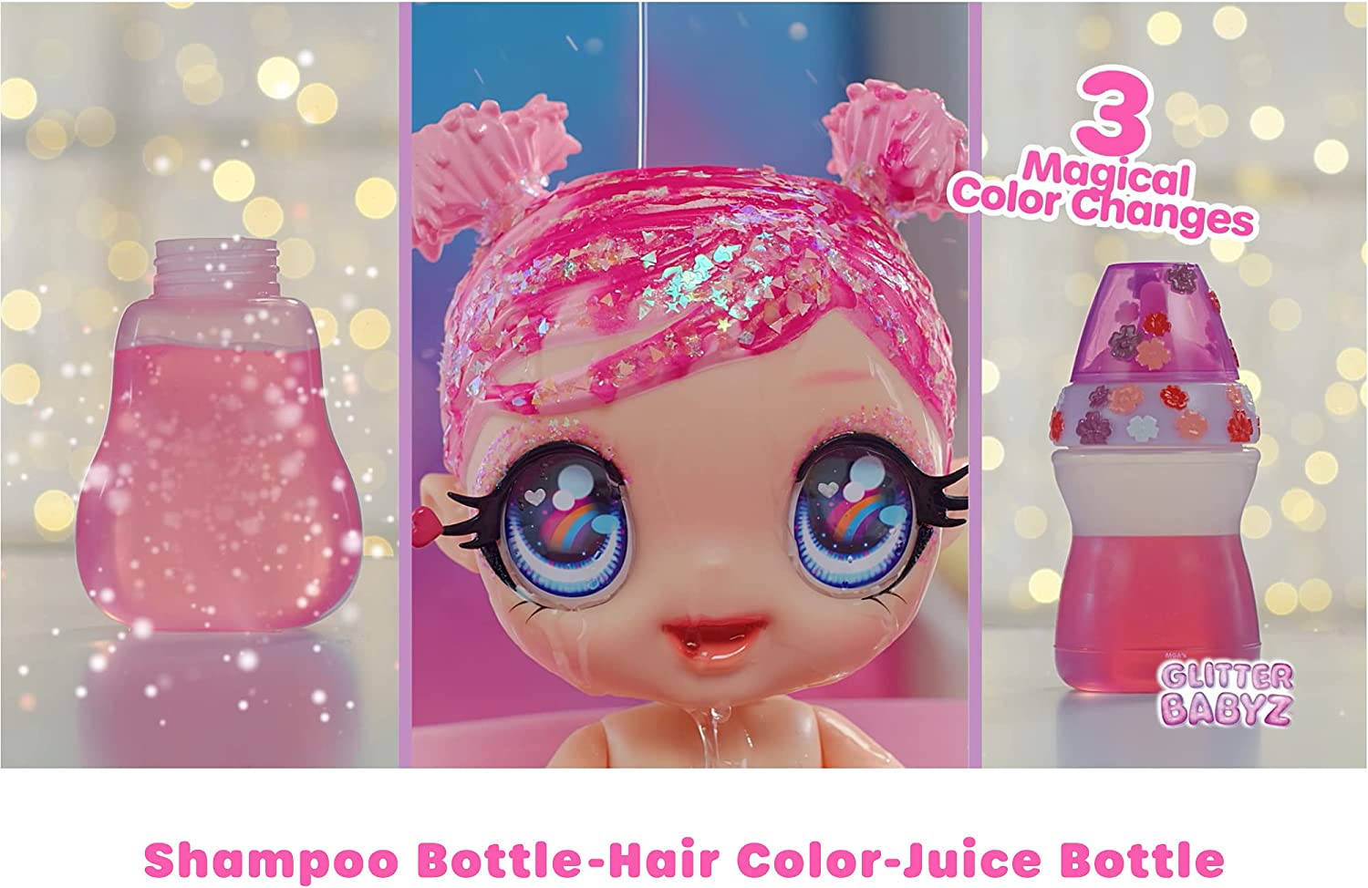 Glitter Babyz Muñeca Bebé 3 Cambios De Color