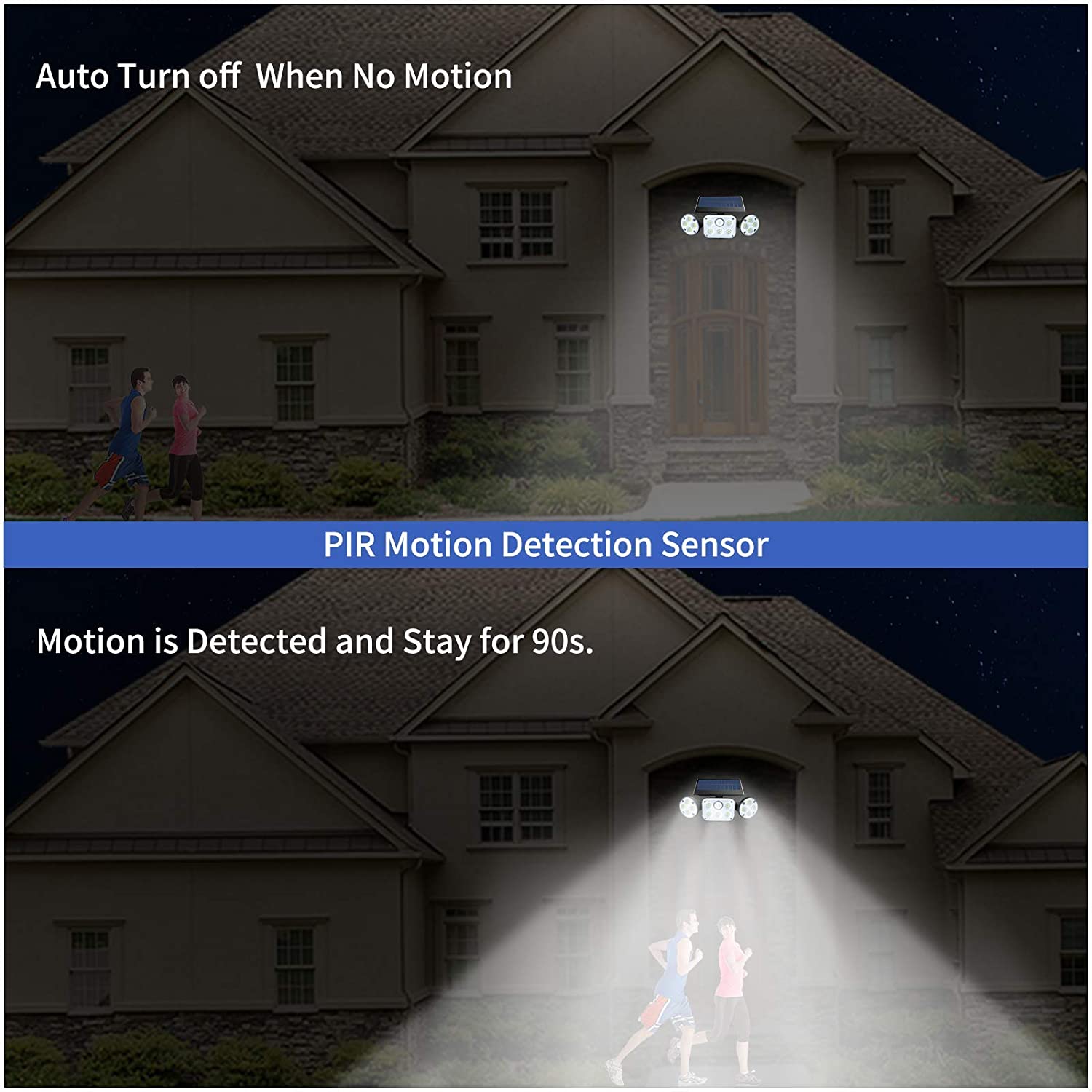 Foco Solar con sensor de movimiento inalámbrico  impermeable