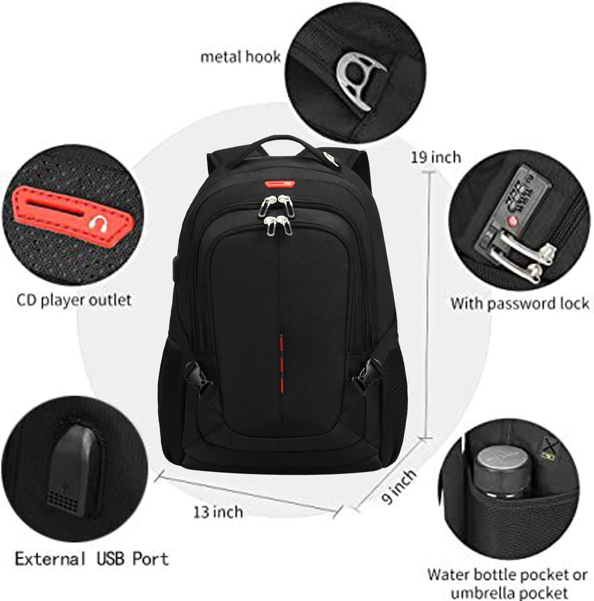 Mochila Antirrobo Con Bloqueo de Contraseña 15.6 pulgadas
