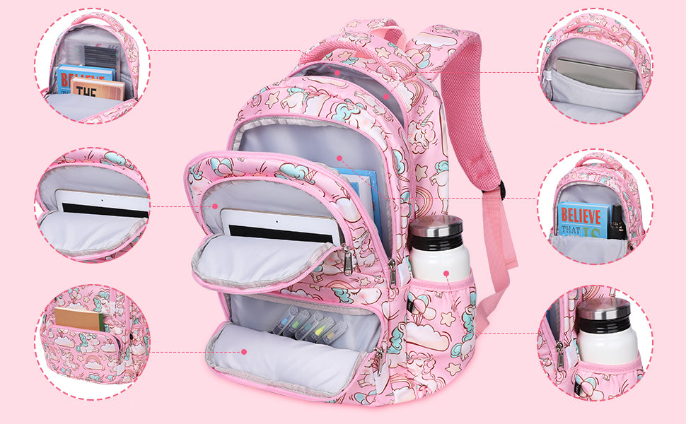 Set Escolar Unicornio Mochila Lonchera y Cartuchera