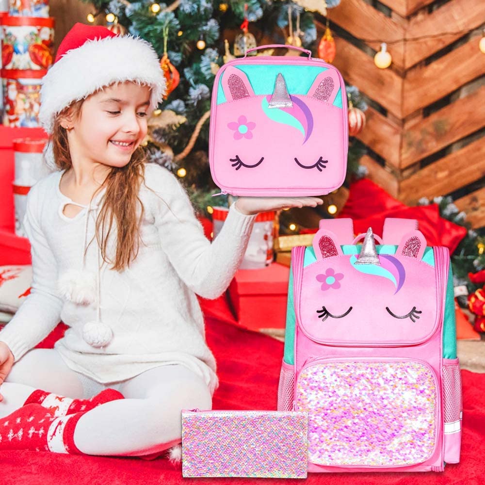 Mochila Unicornio Con Lonchera Y Cartuchera