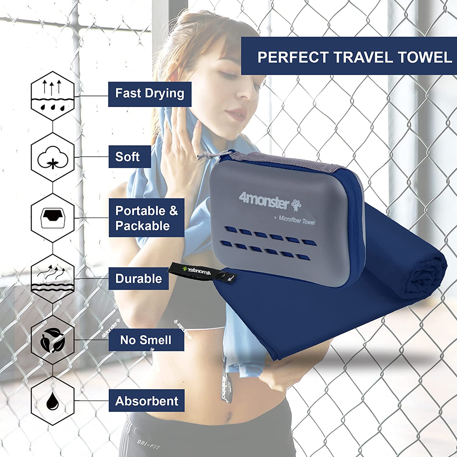 Toallas De Viaje Microfibra De Secado Rápido